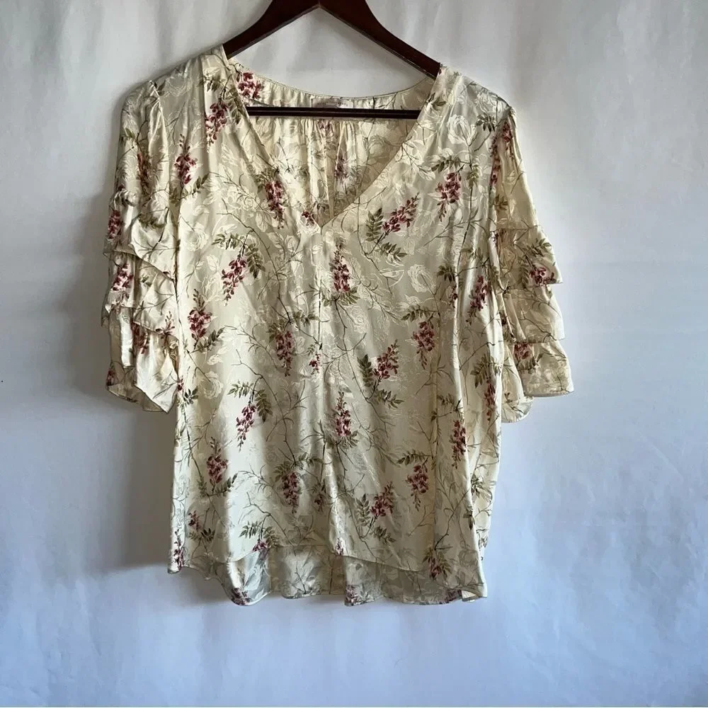 Rebecca Taylor Floral Short Sleeve Blouse - Picture 3 of 8